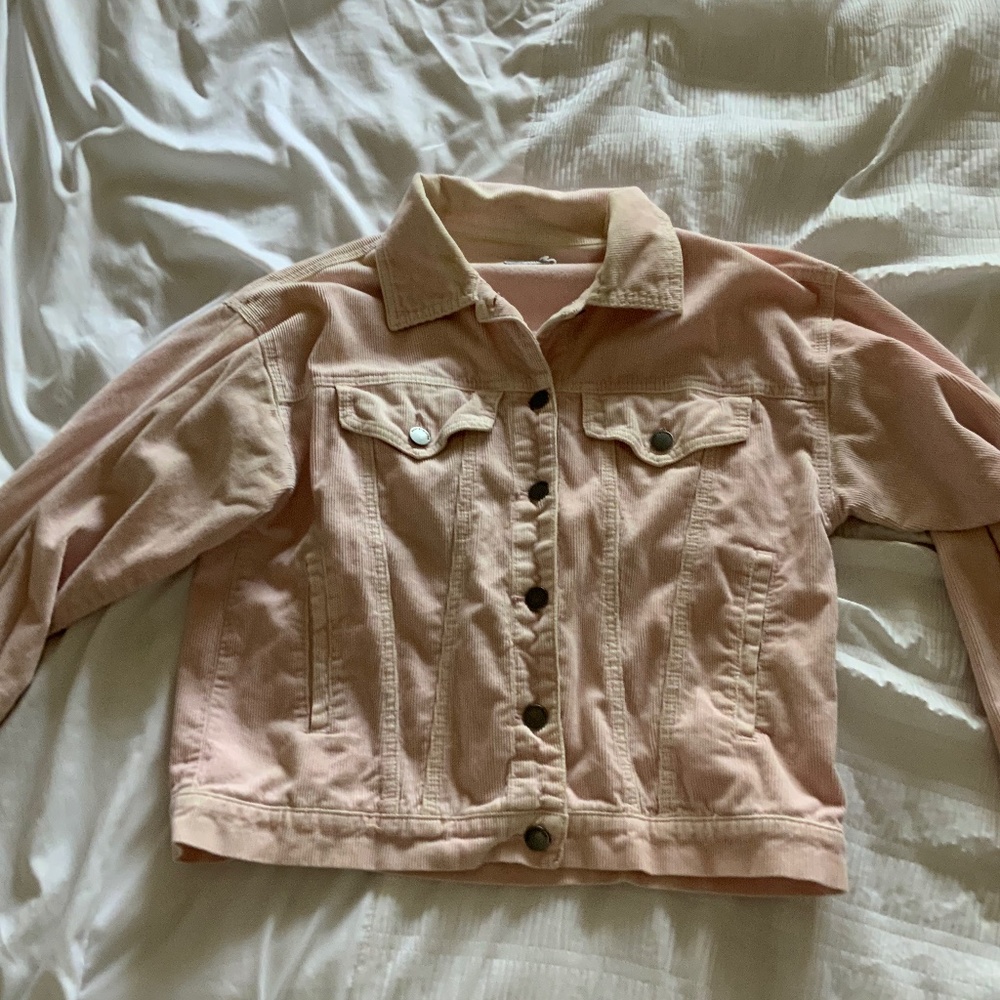 Pink Corduroy Jean Jacket